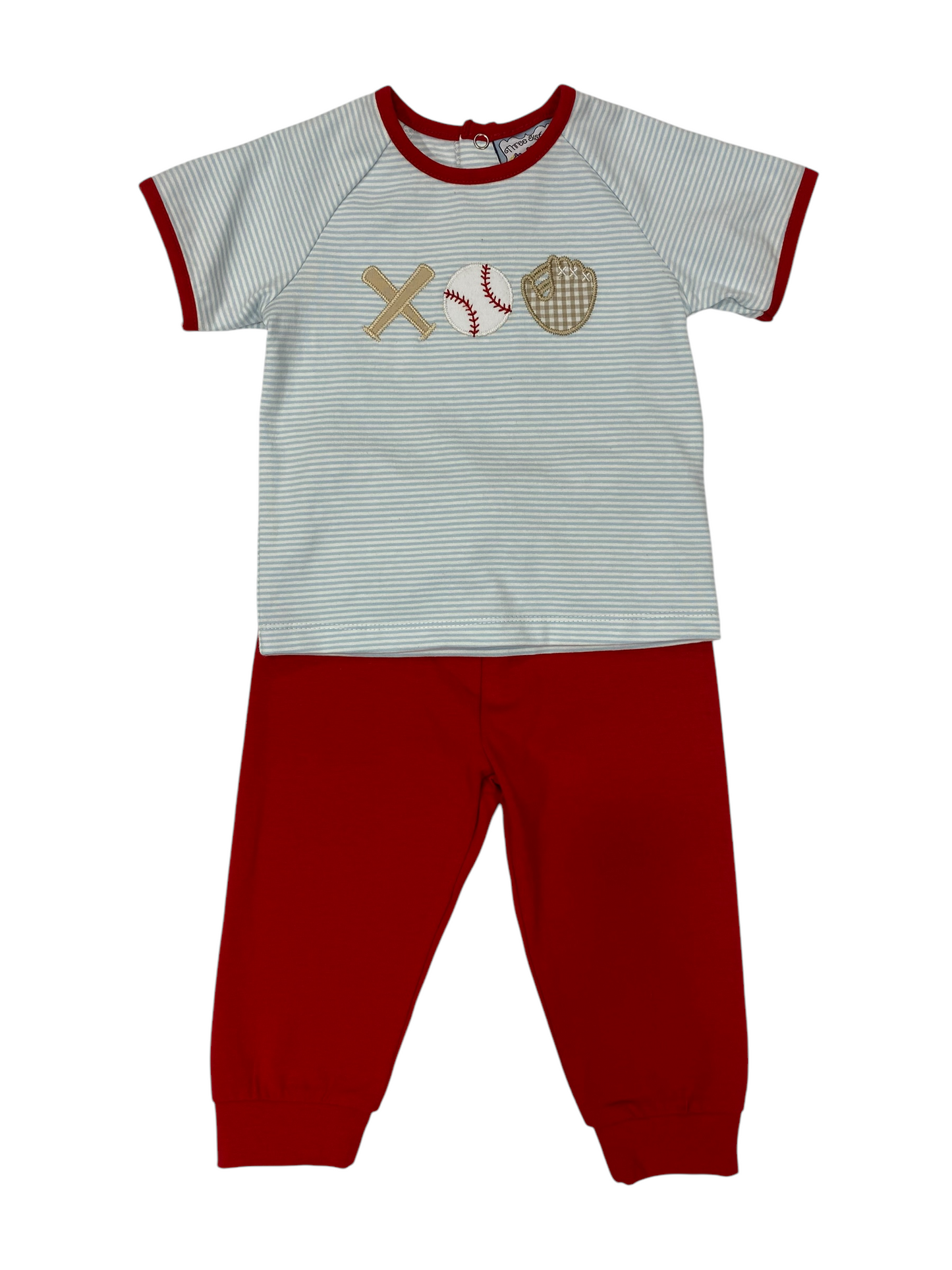 Boys Baseball Applique Jogger Set by Three Sisters