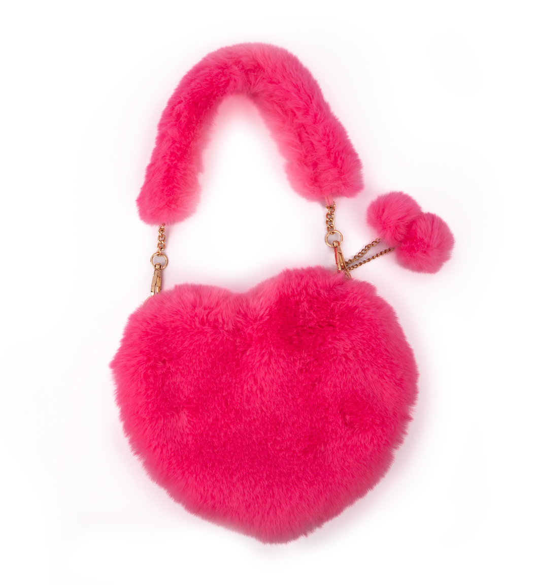 Girls Pinky Promise Furry Fuchsia Purse by Great Pretenders