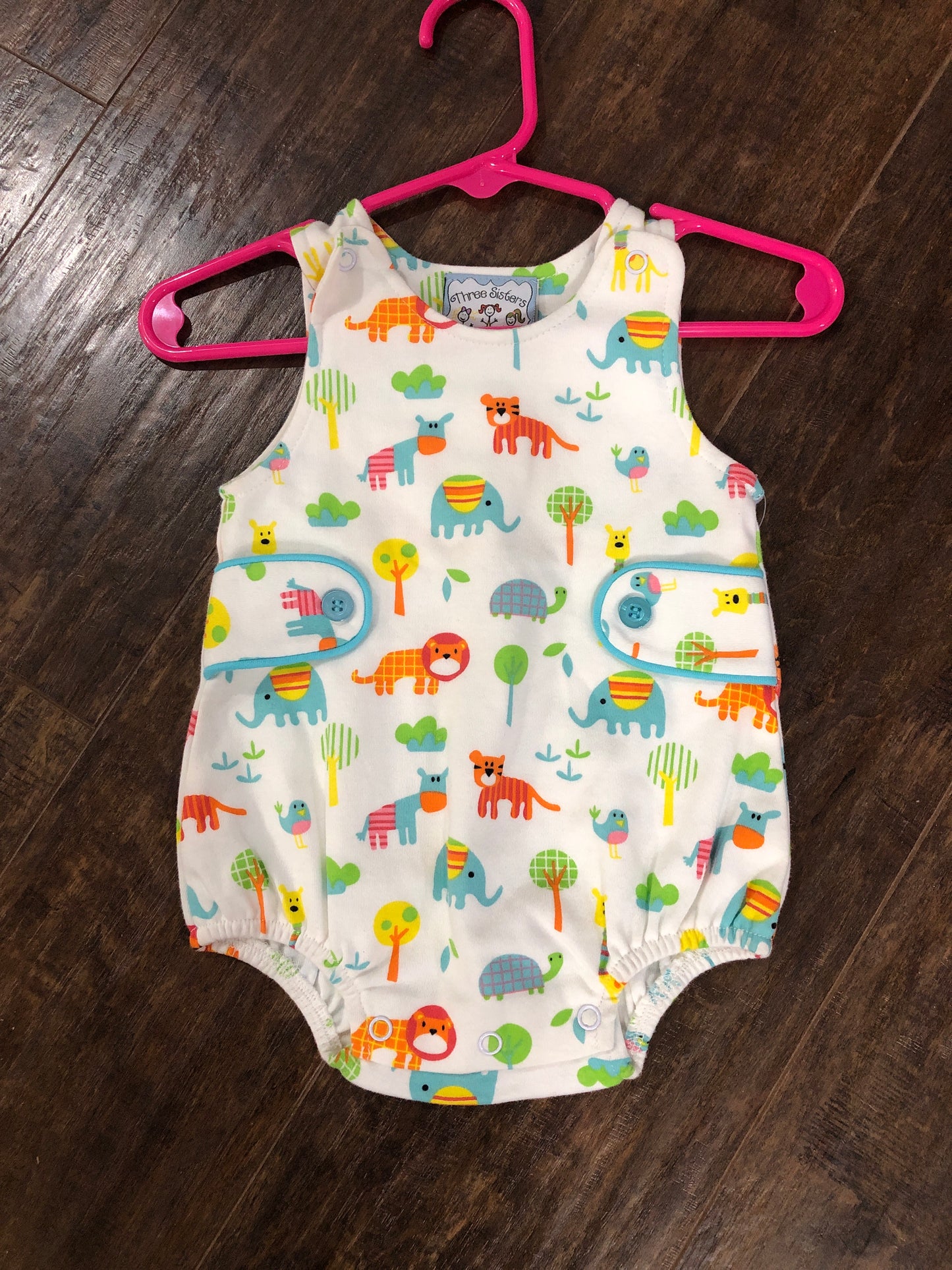Boys Safari Animals on Bubble Romper by Three Sisters