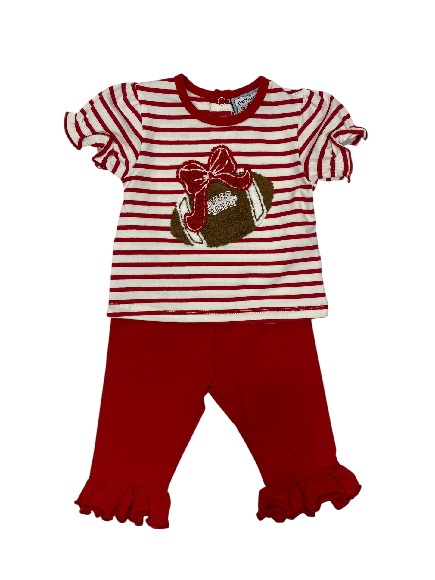 Girls Red Football Legging Set by Three Sisters