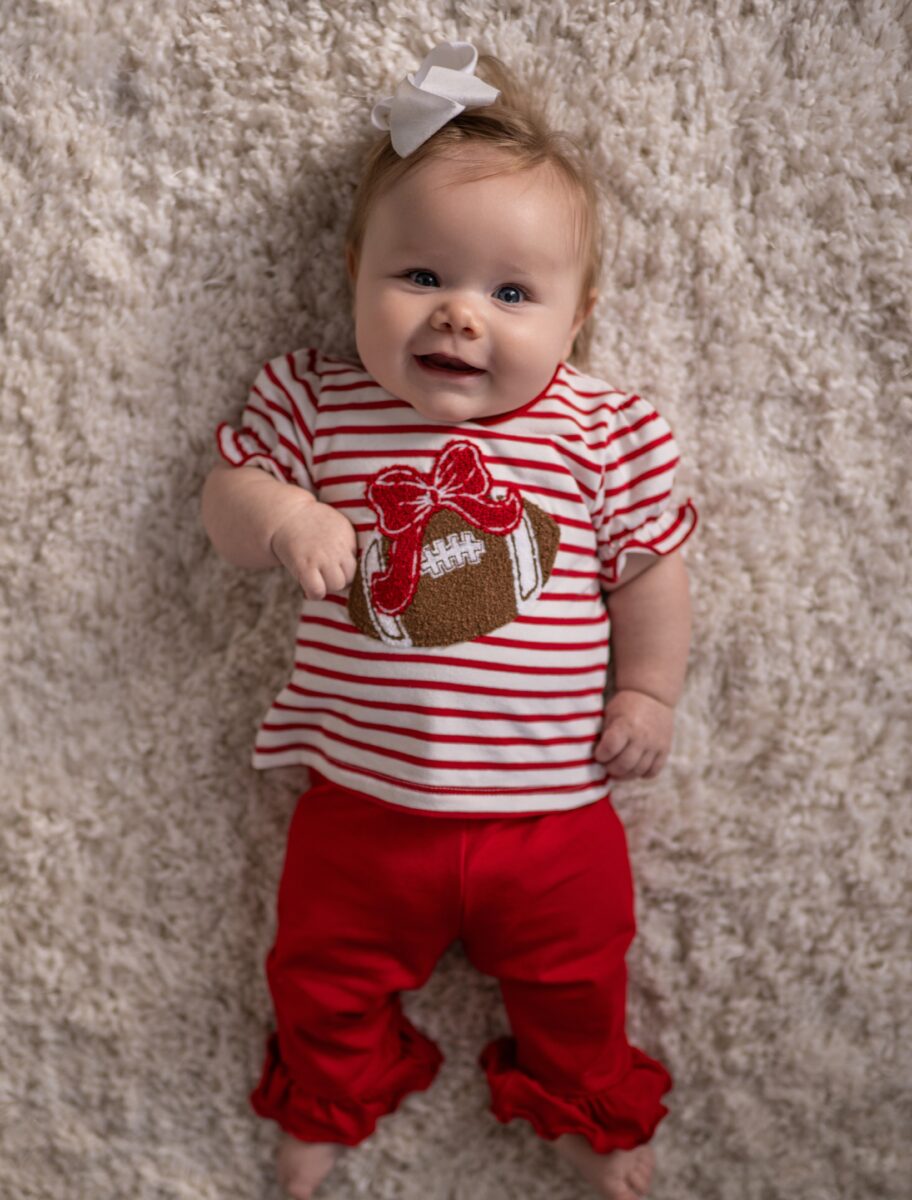 Girls Red Football Legging Set by Three Sisters