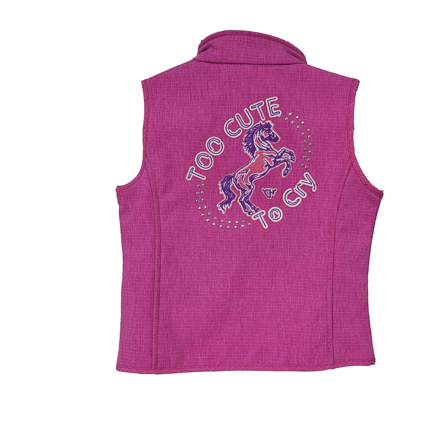 Girls Berry Too Cute to Cry Poly/Shell Vest by Cowboy Hardware