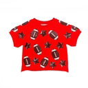 Girls Red and Black Football Top by Belle Cher