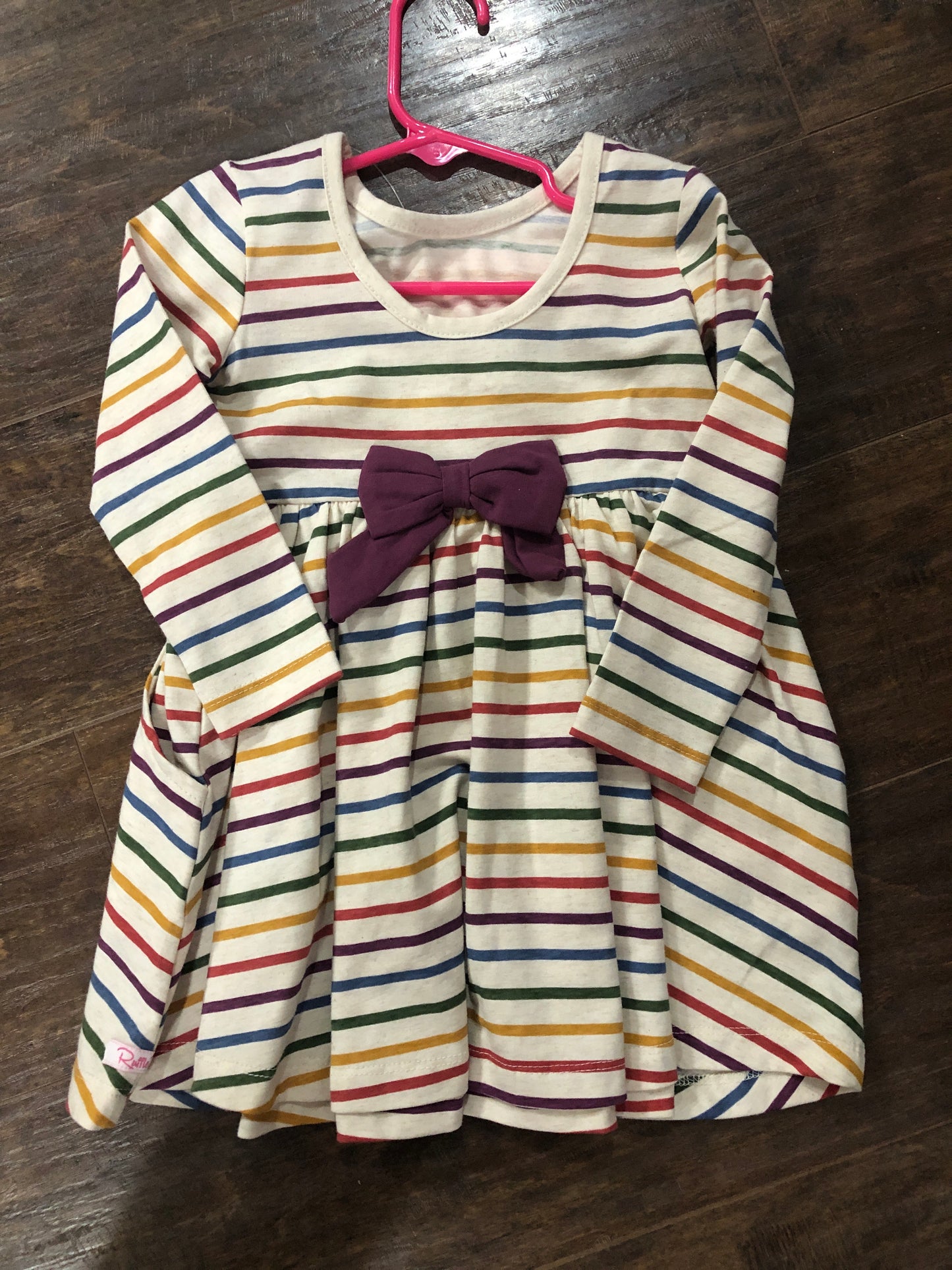 Girls Countryside Rainbow Stripe Bubble or Dress by RuffleButts