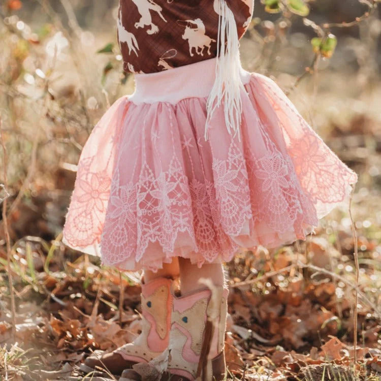 Girls Chiffon Skirt- Pink Skirt by Shea Baby