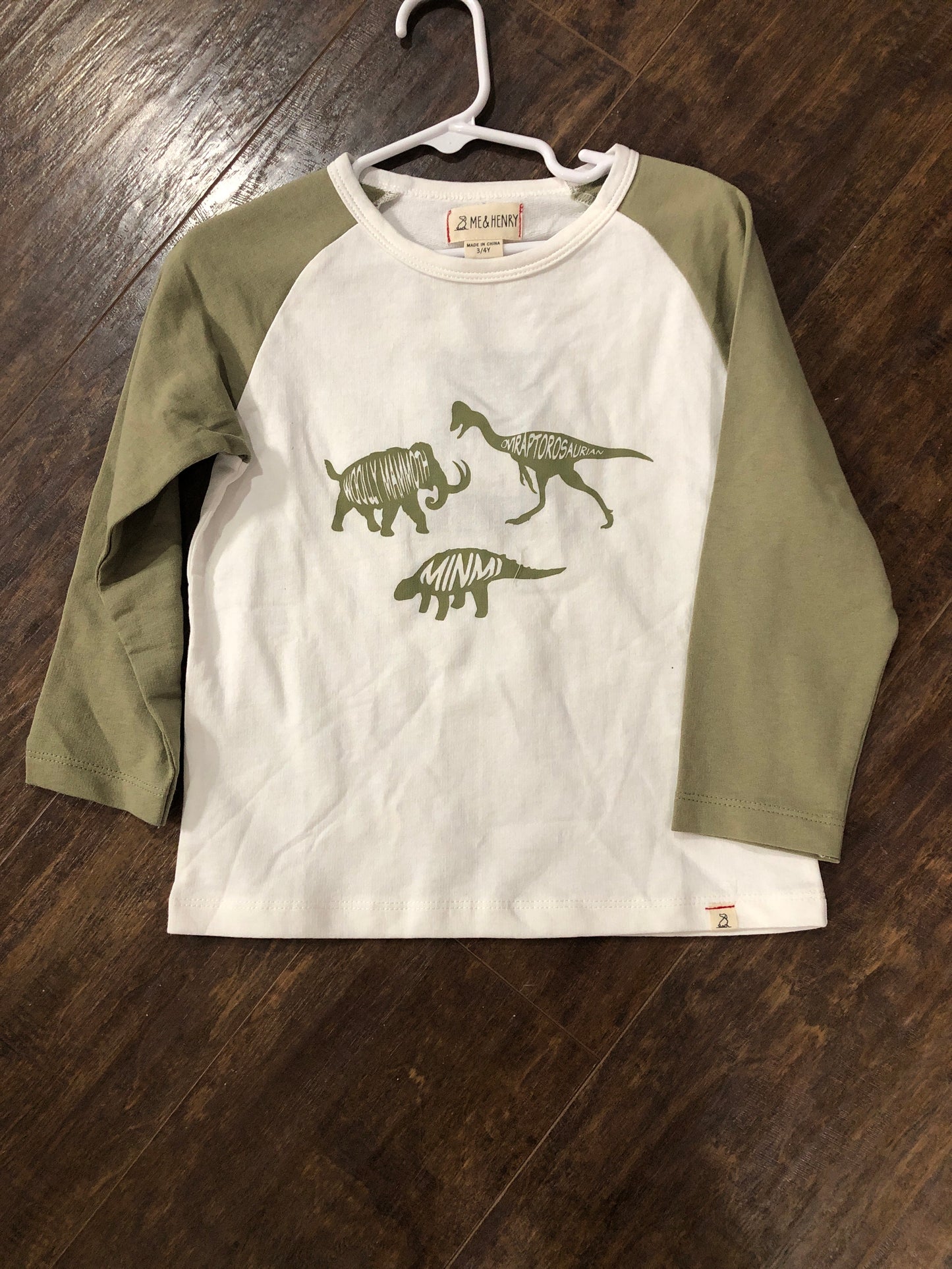 Boys White with Dinosaur Print T-Shirt by Me & Henry