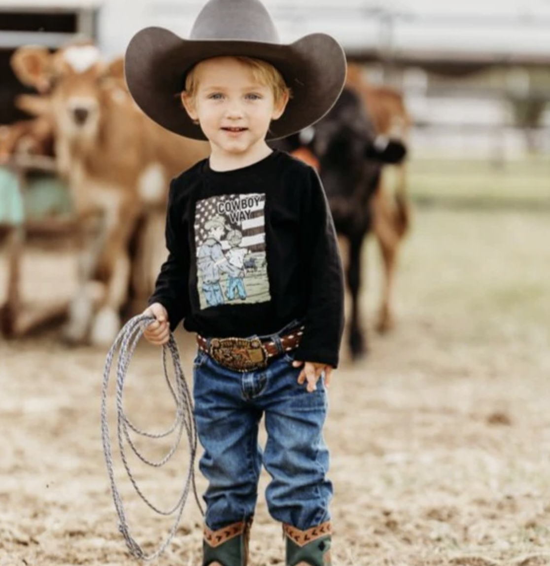 Boys The Cowboy Way Long Sleeve Onesie or Shirt by Shea Baby
