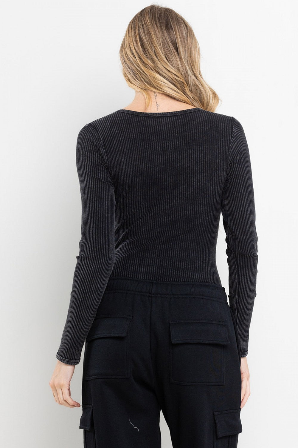 Ladies Ces Femme Vintage Garment Washed Bodysuit