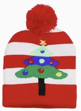 Christmas LED Light-Up Single Pom Beanie