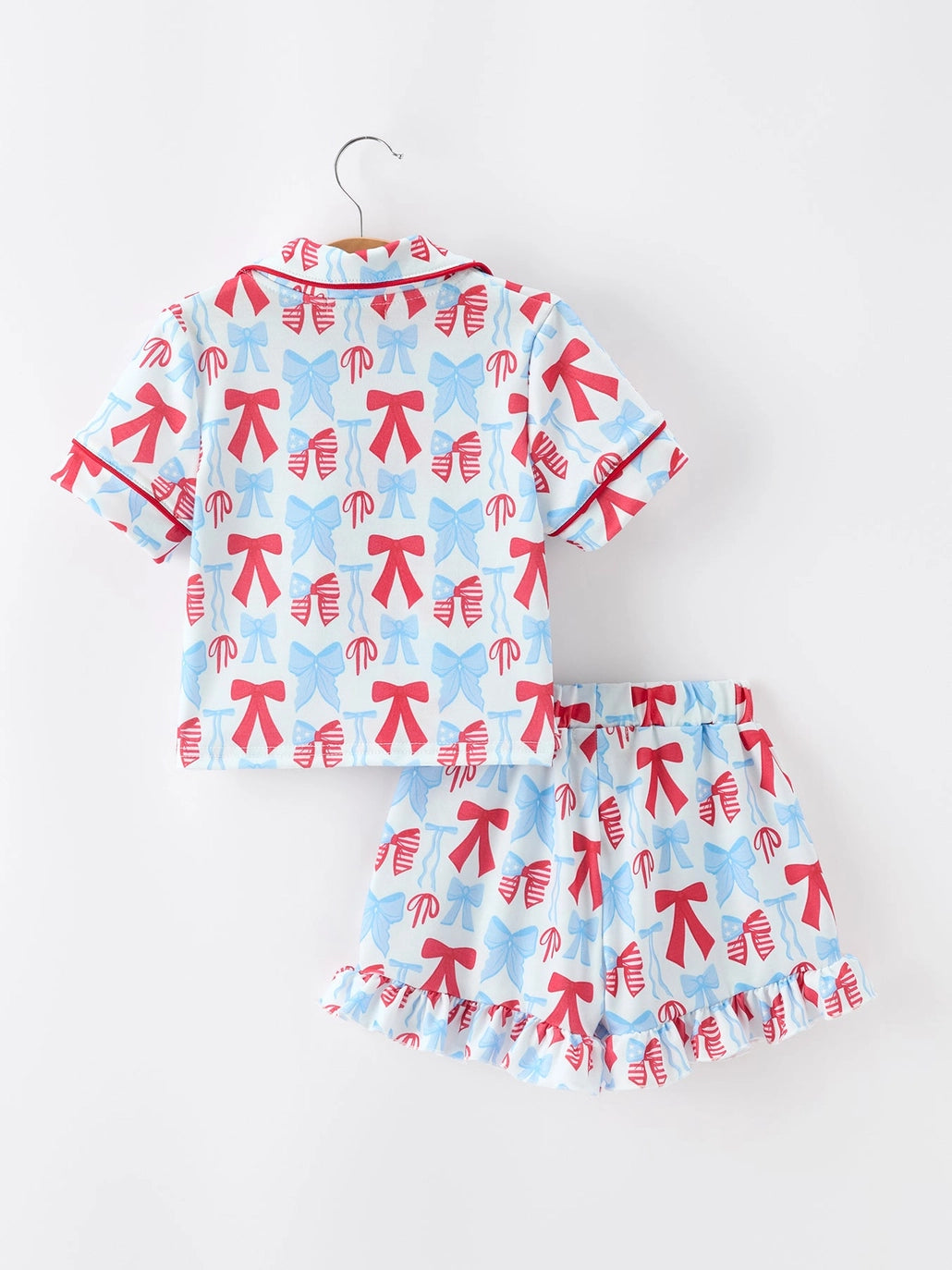 Girls 4th of July Bow Girls Pajama Set by Rylee Faith