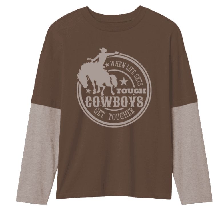 Boys Cowboys Get Tougher L/S Onesie or Tee by Shea Baby