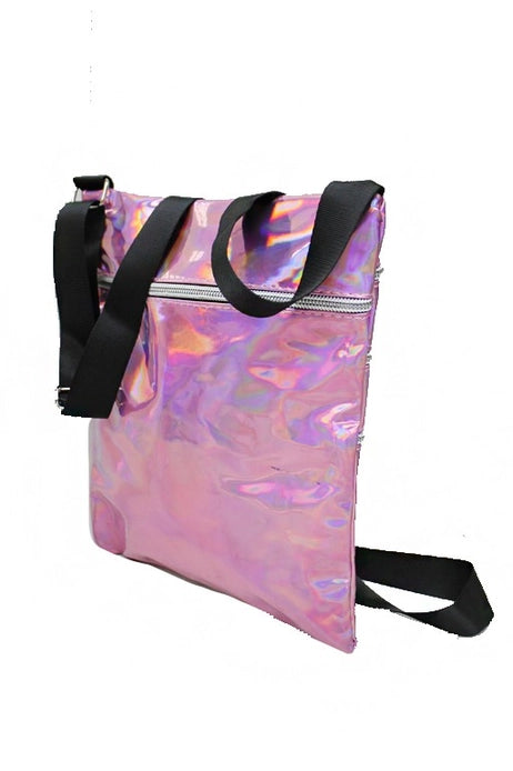 Rave Metallic Zipper Crossbody Bag
