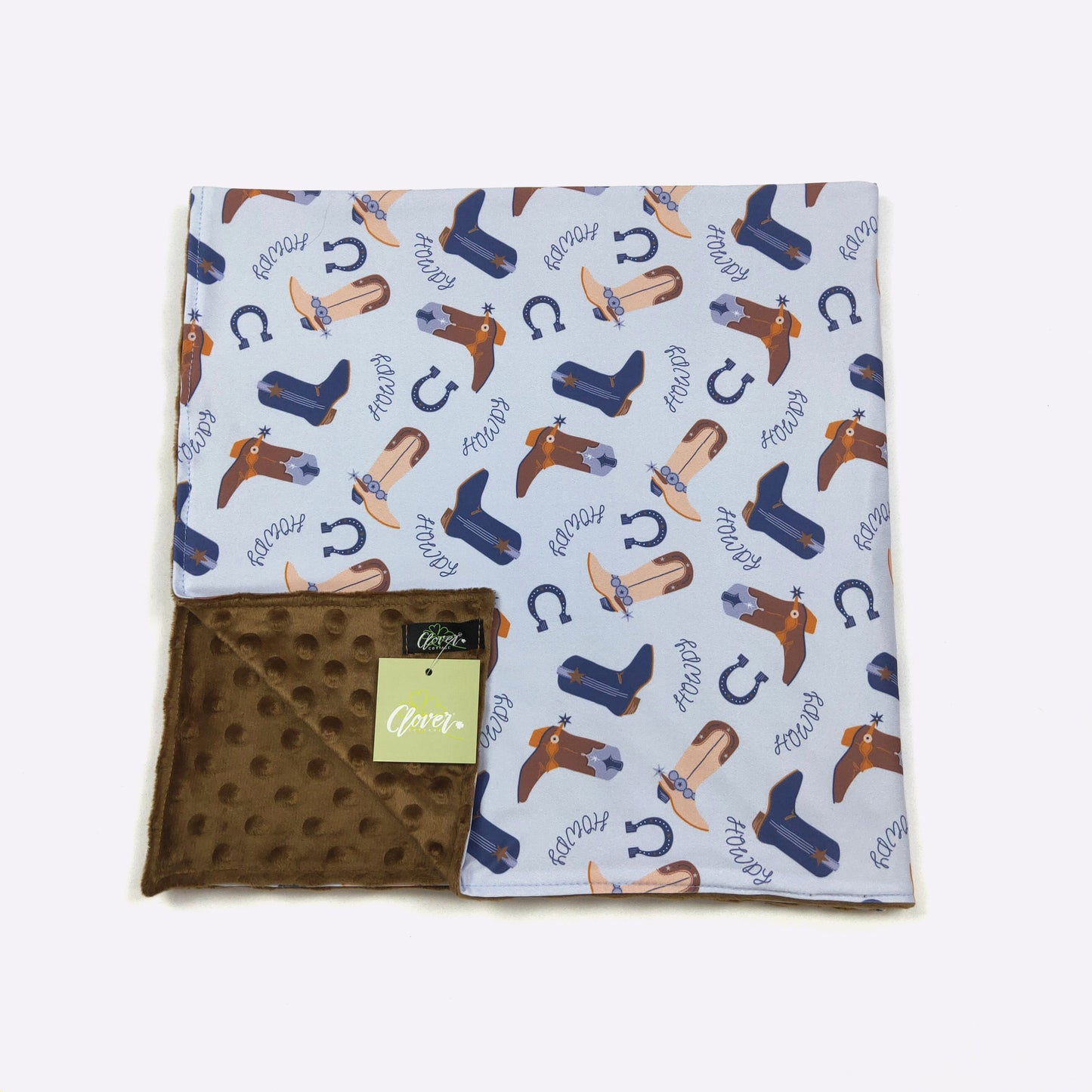 Blue Howdy Blanket by Clover Cottage