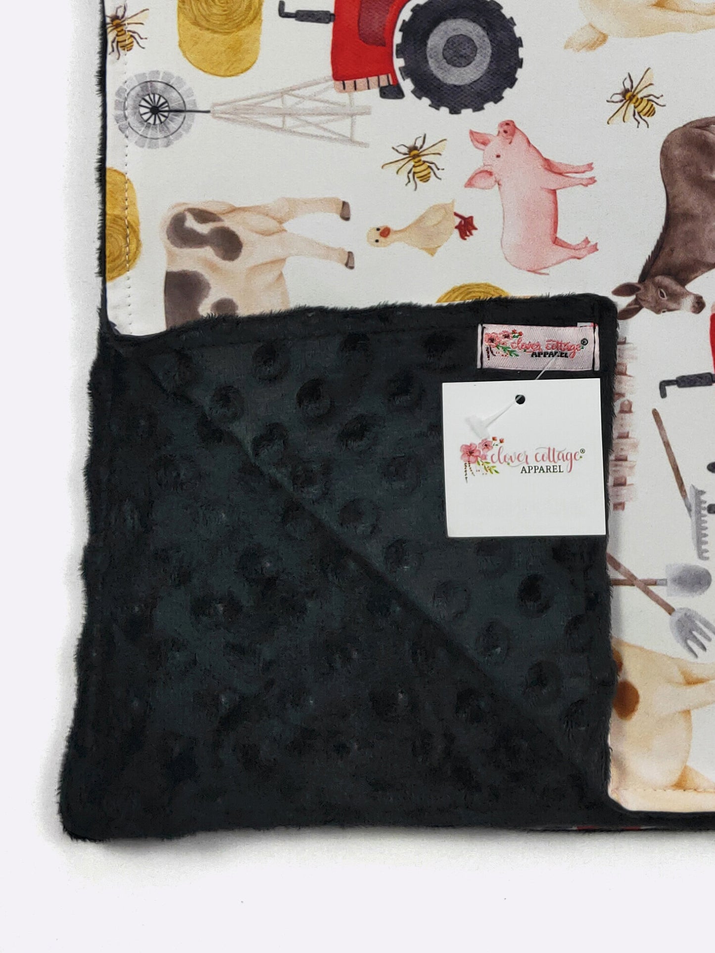 Fall Red Tractor Blanket by Clover Cottage