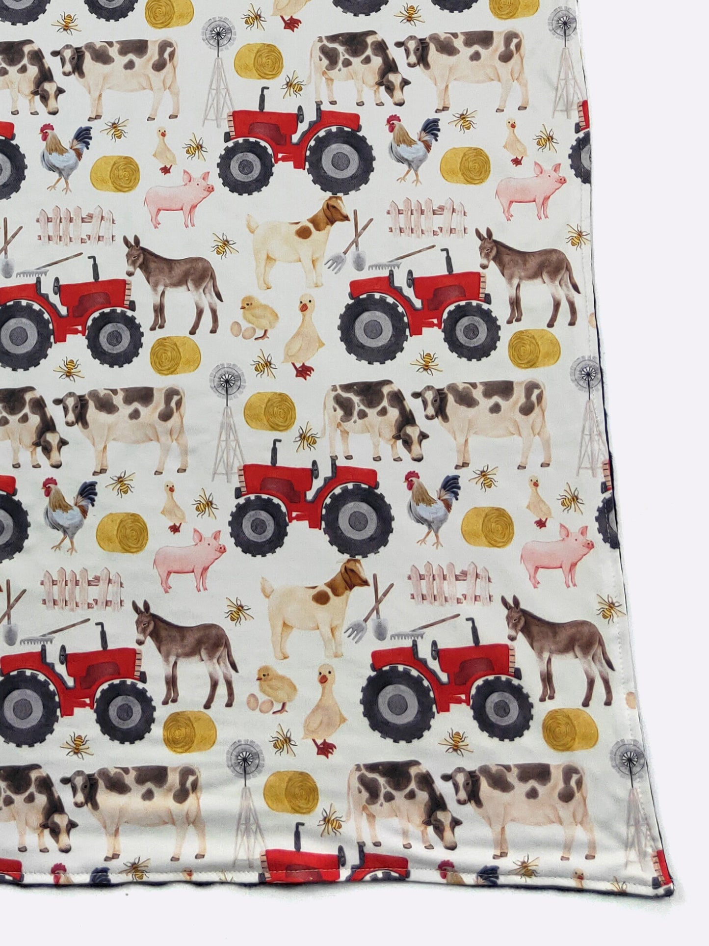 Fall Red Tractor Blanket by Clover Cottage