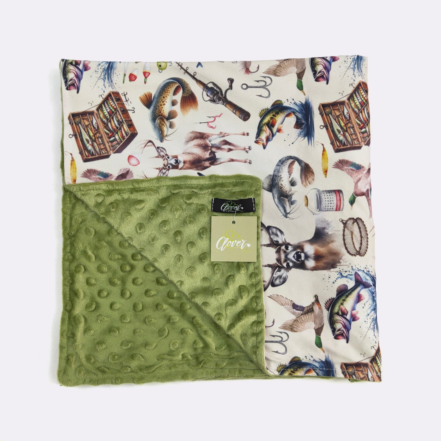Hunt & Fish Baby Blanket by Clover Cottage
