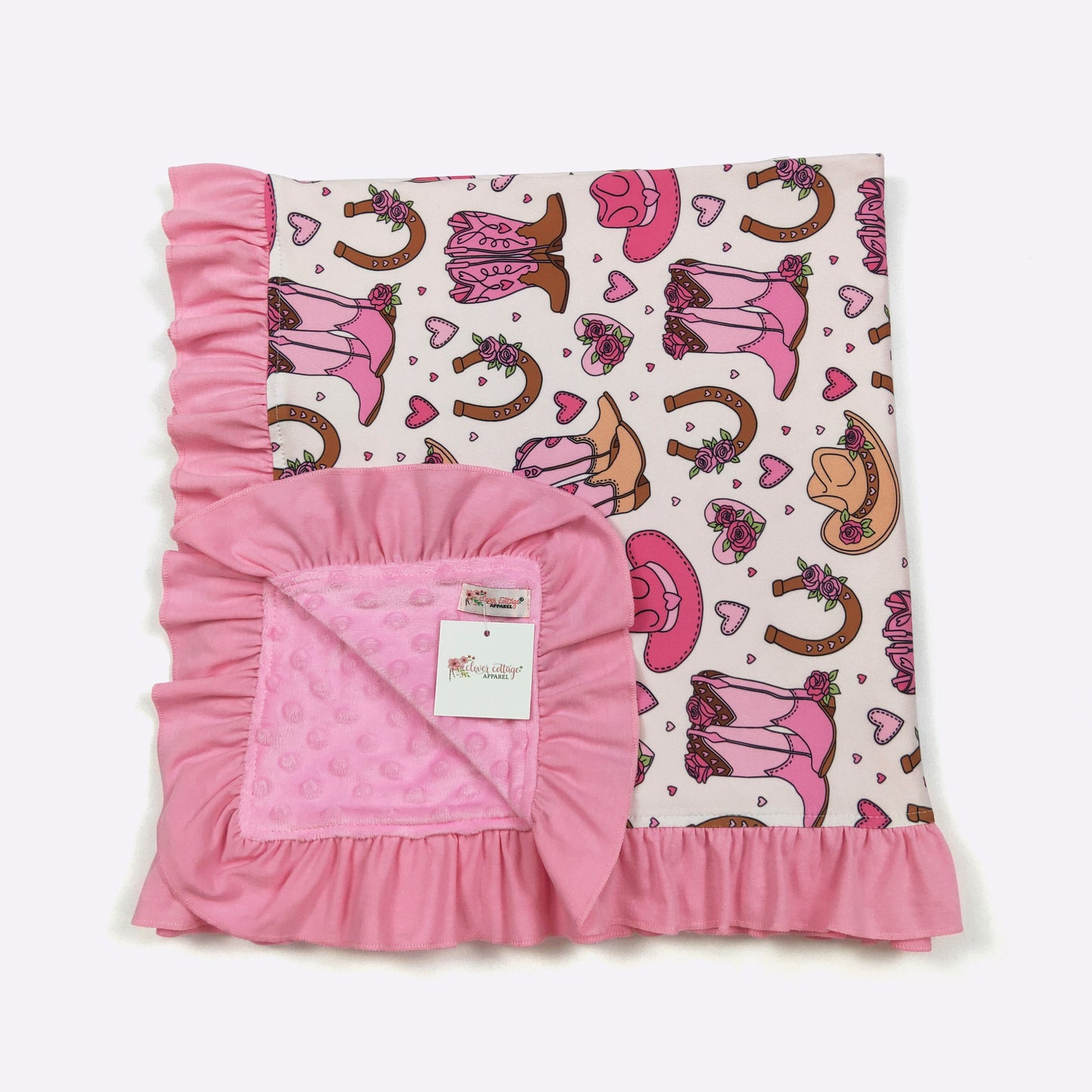 Western Boots Blanket by Clover Cottage