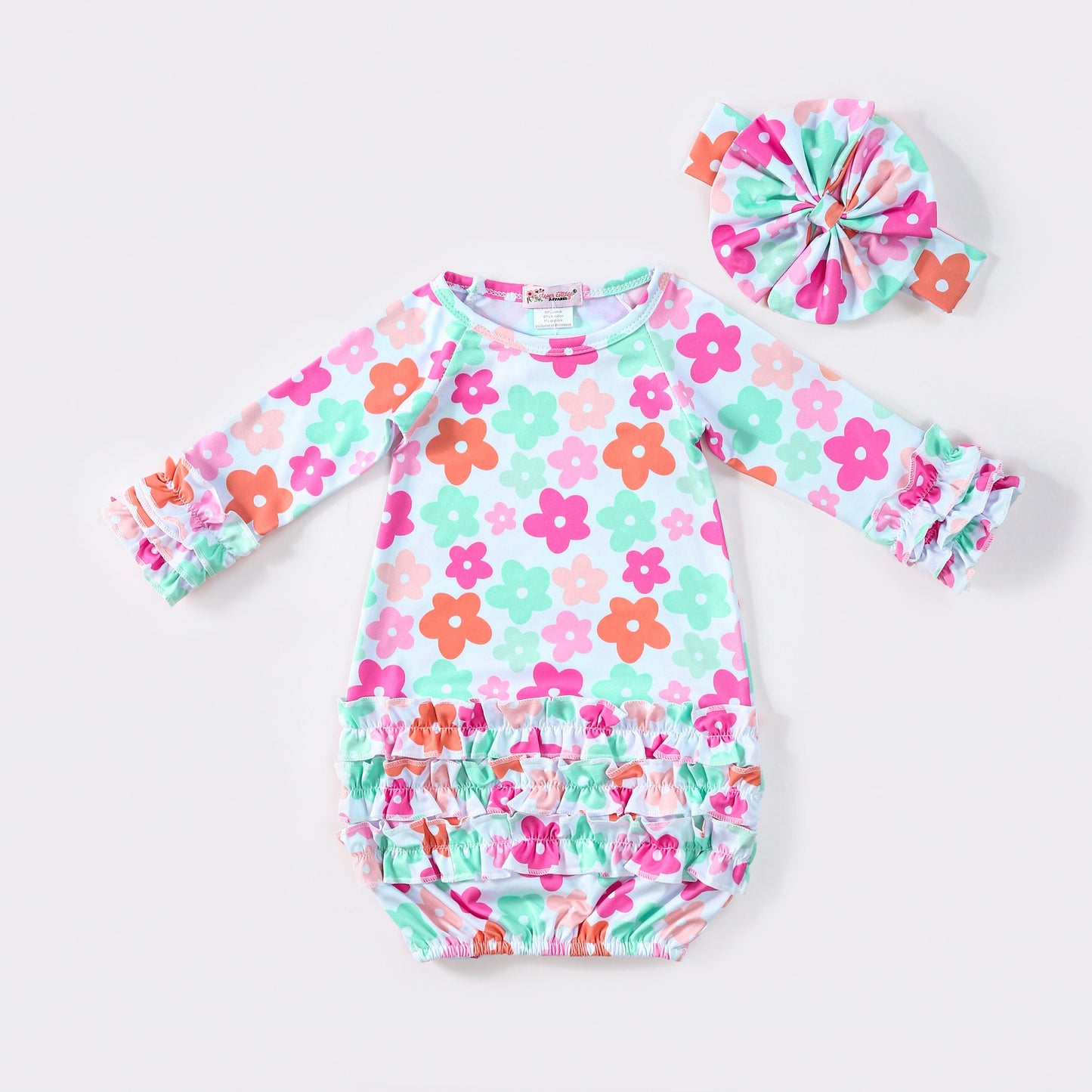Baby Girls Clover Cottage Bright Daisy Gown