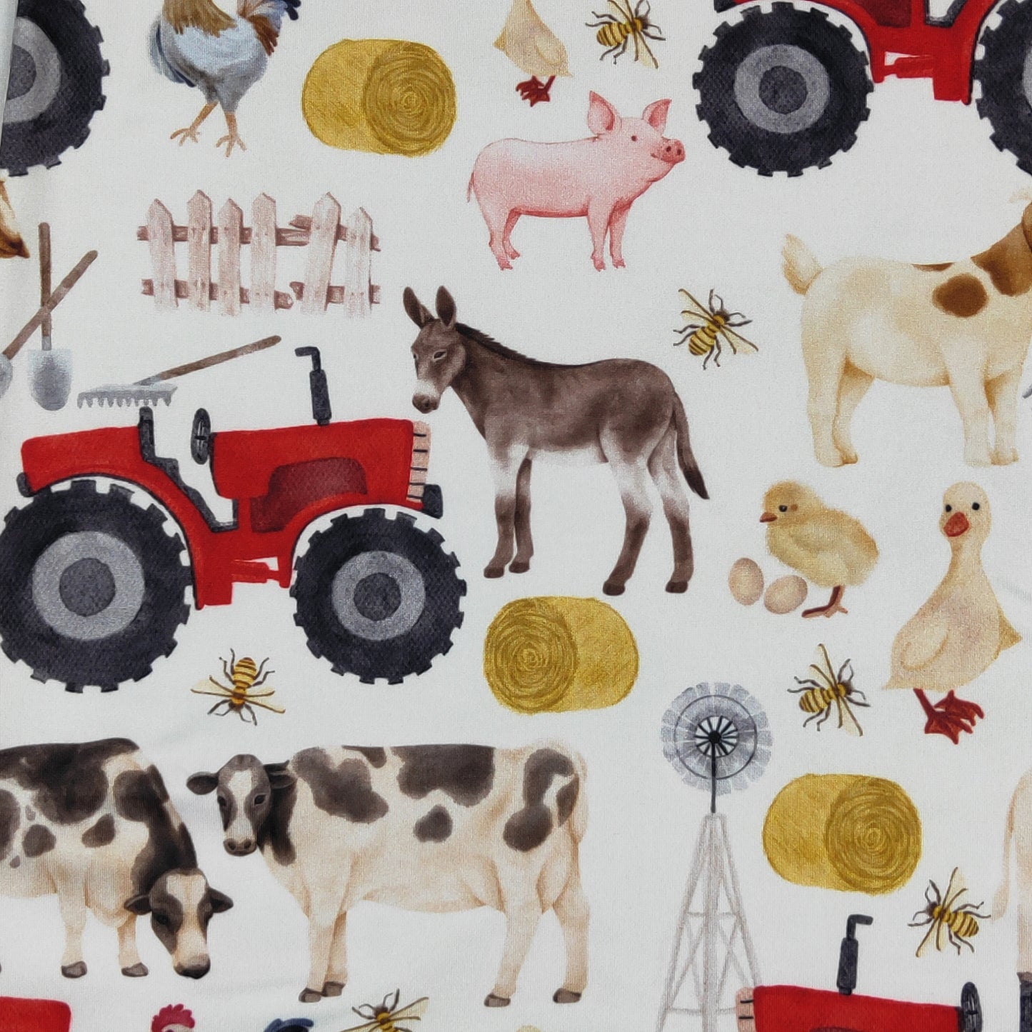 Baby Boys Fall Red Tractor Baby Gown