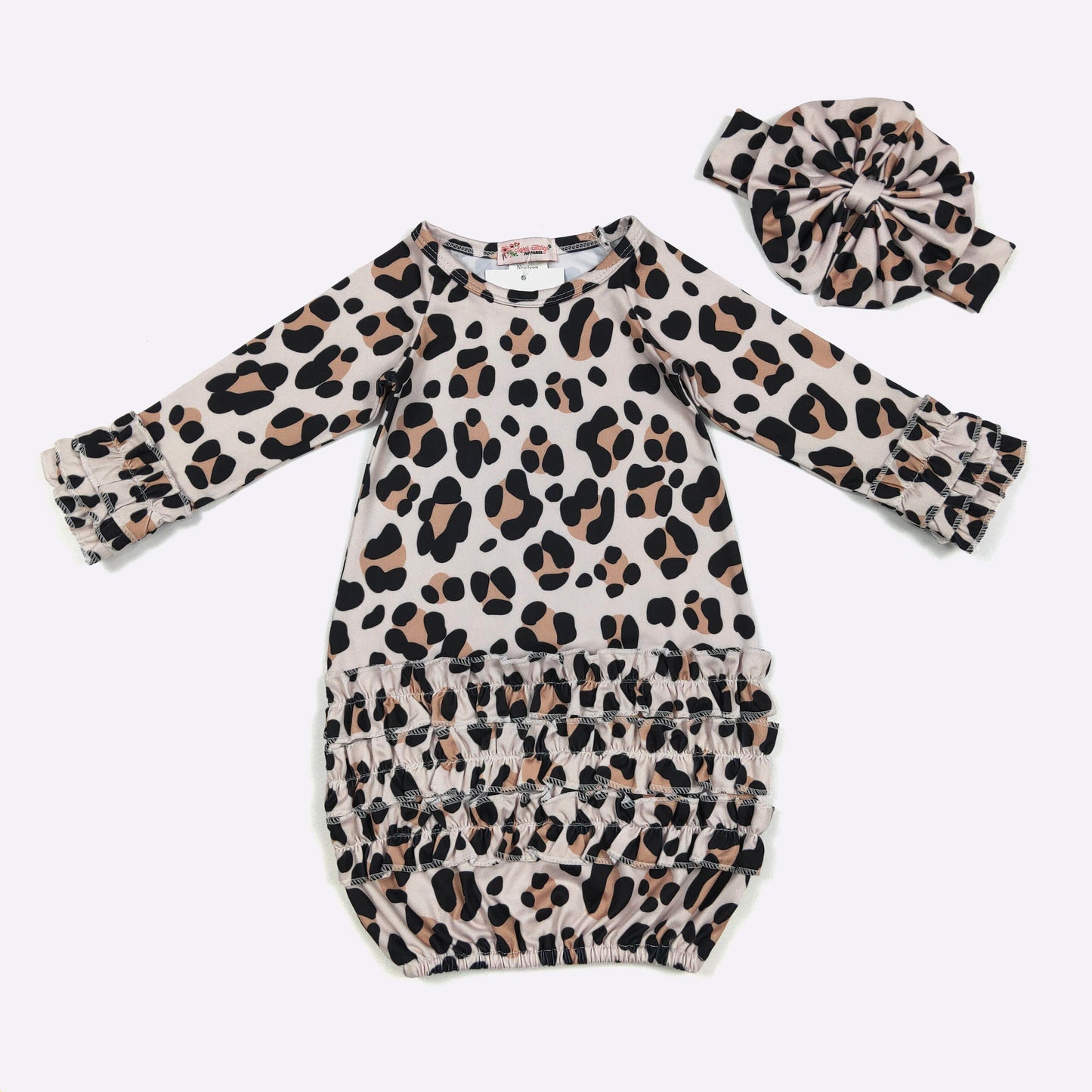 Baby Girls Clover Cottage Leopard Gown