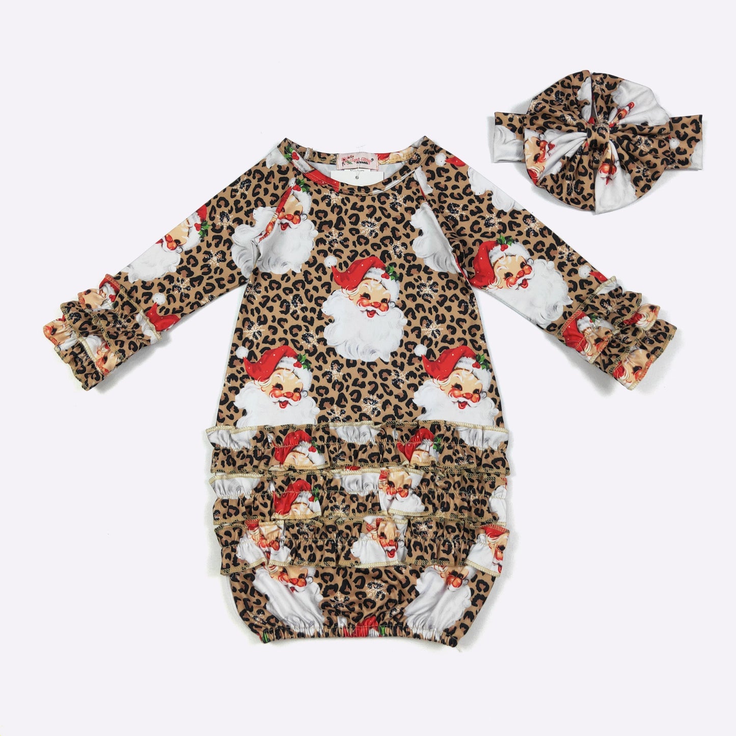 Baby Girls Clover Cottage Leo Santa Baby Gown