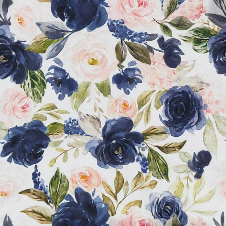 Baby Girls Clover Cottage Navy Blush Rose Baby Gown