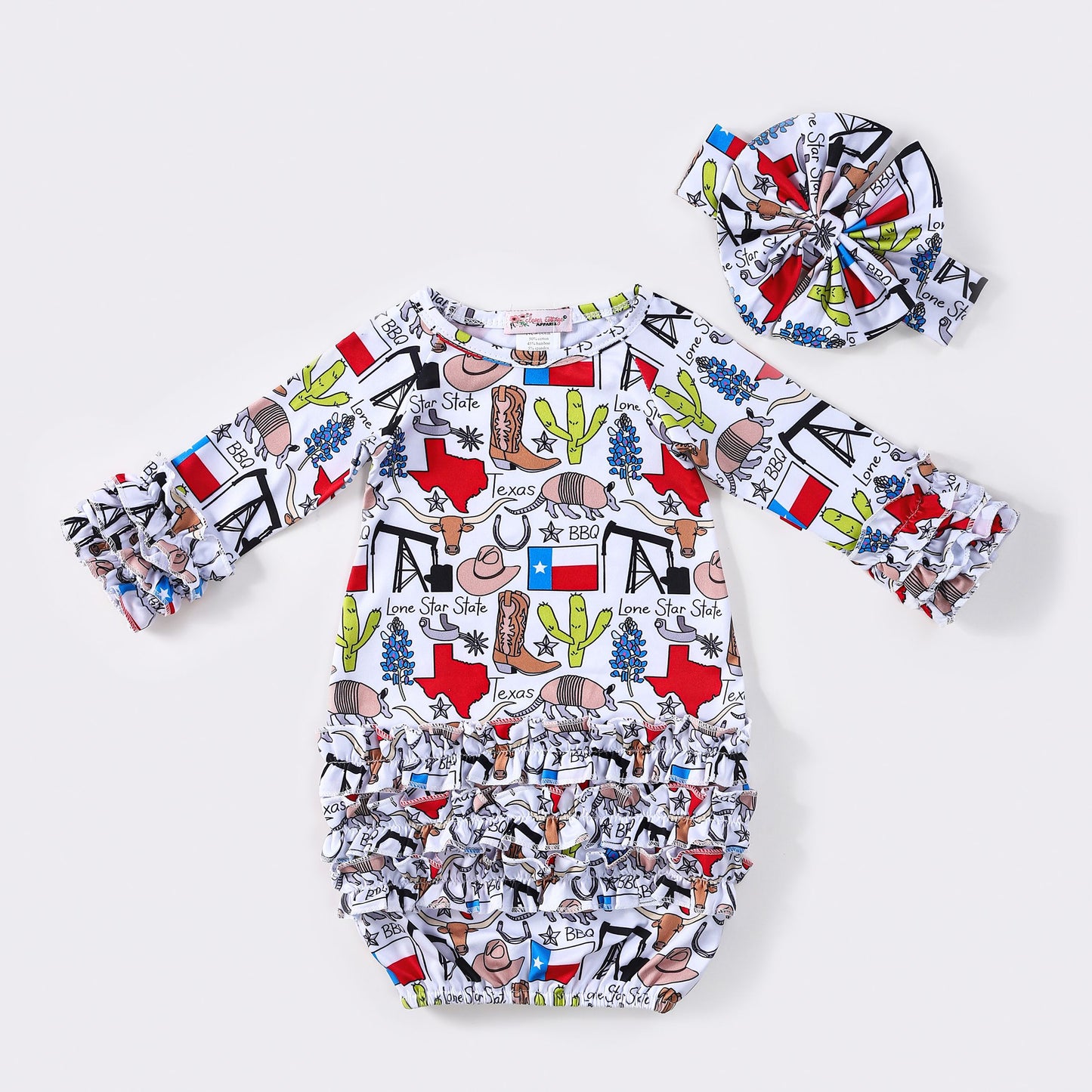 Baby Girls Clover Cottage Texas Gown