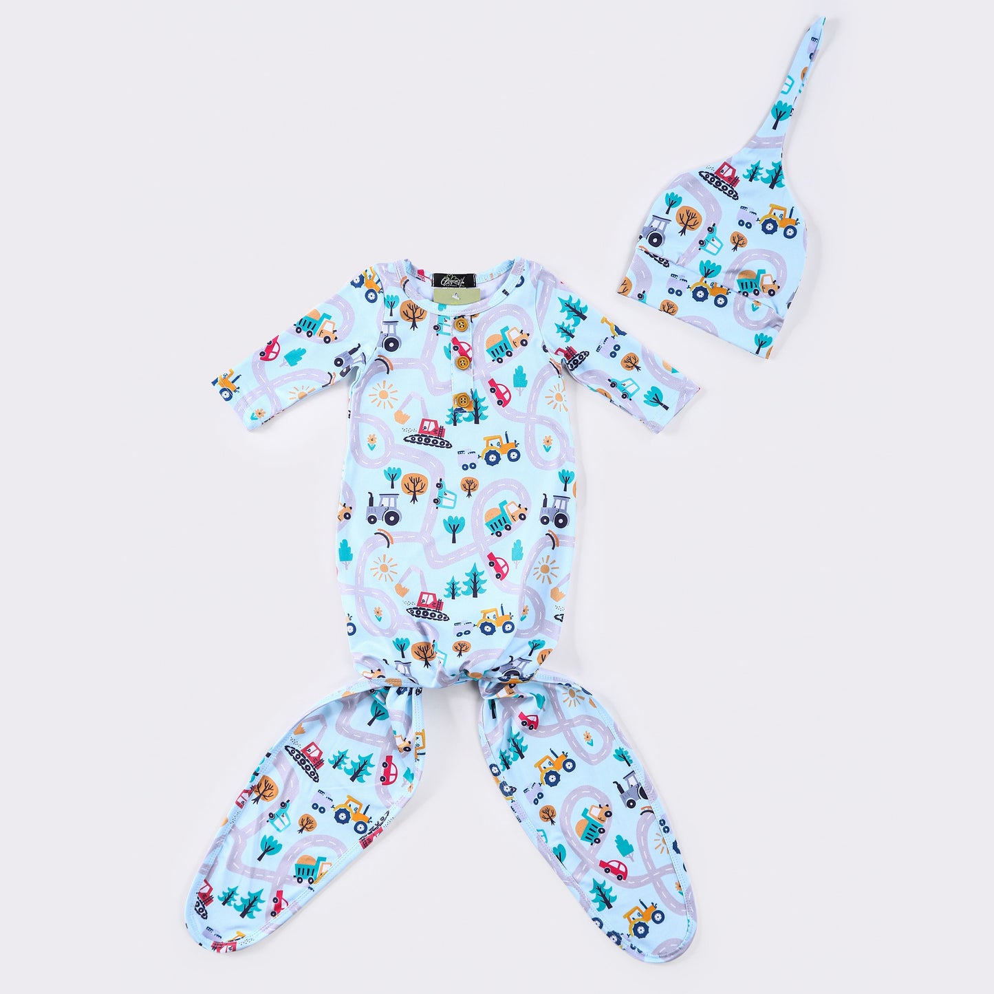 Baby Boys and Girls Knotted Gowns by Clover Cottage