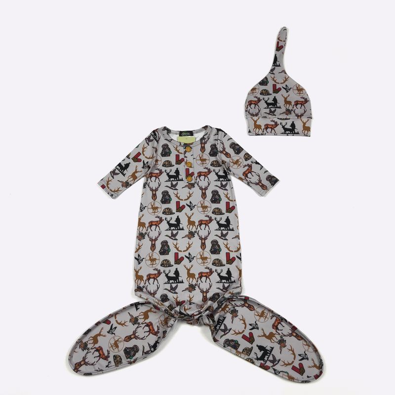 Babies Buckshot Knotted Gown by Clover Cottage