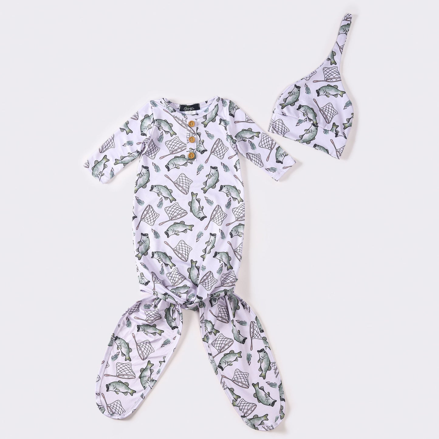 Baby Boys and Girls Knotted Gowns by Clover Cottage