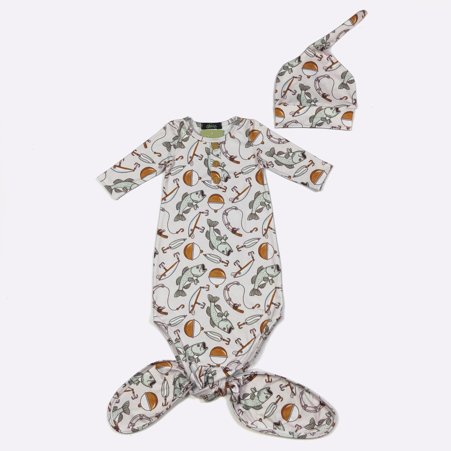 Baby Boys and Girls Knotted Gowns by Clover Cottage