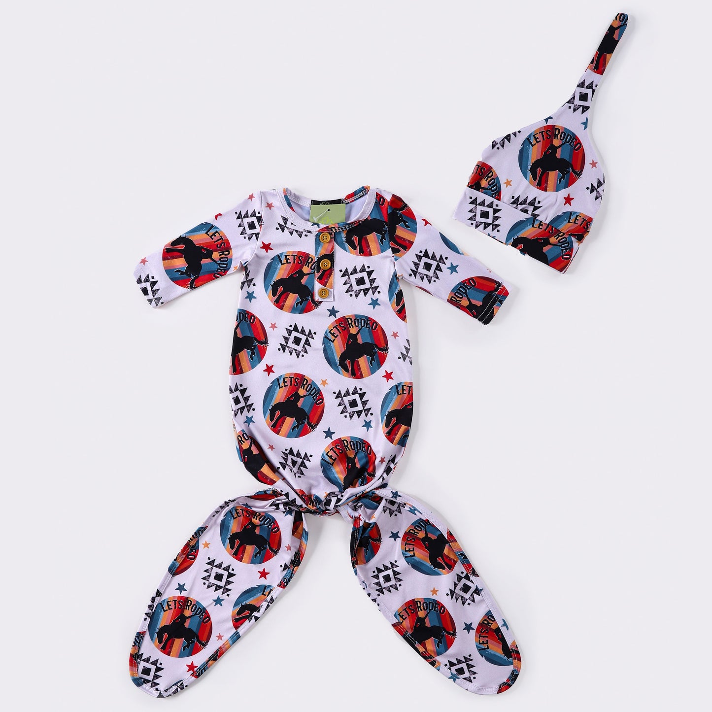 Baby Boys and Girls Knotted Gowns by Clover Cottage