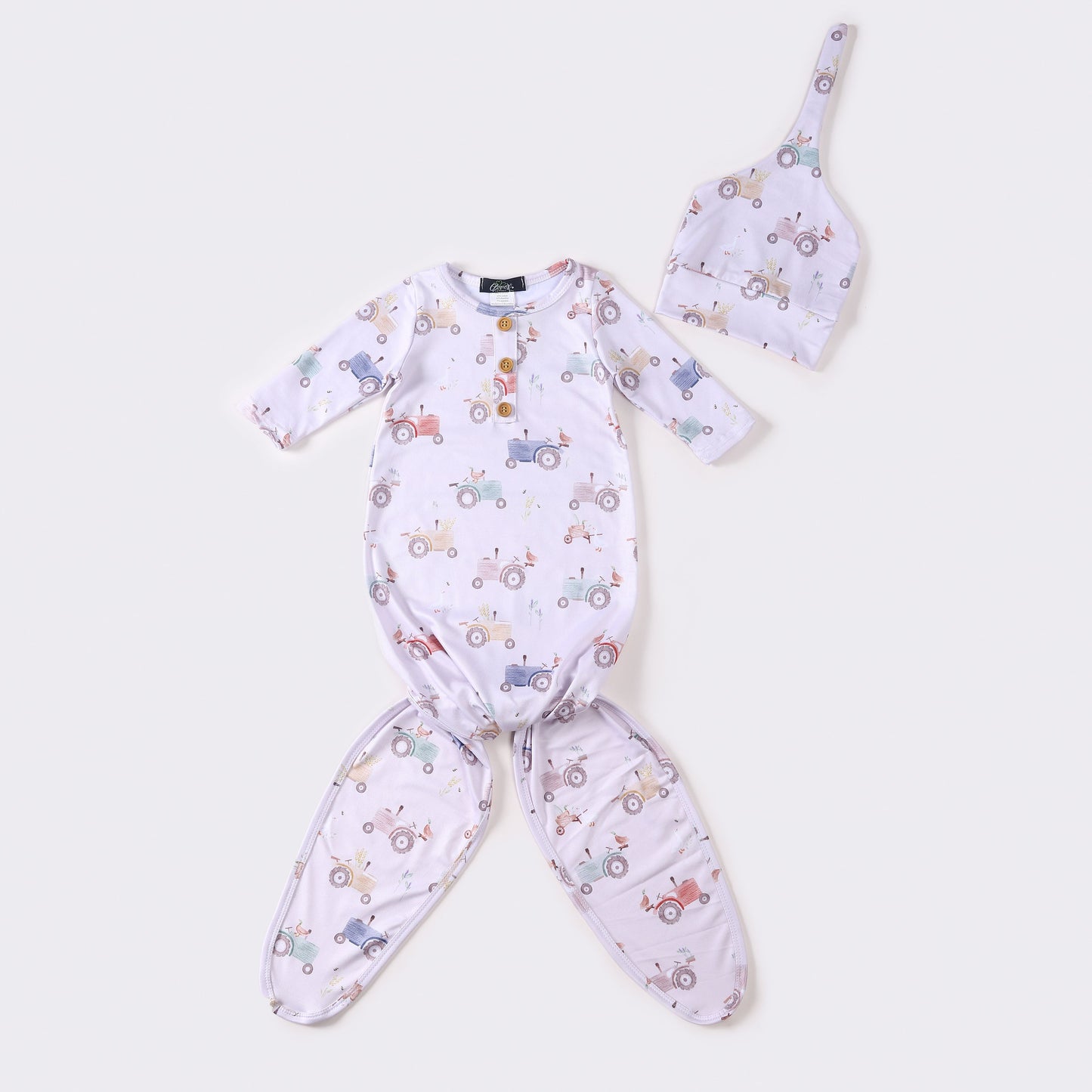 Baby Boys and Girls Knotted Gowns by Clover Cottage