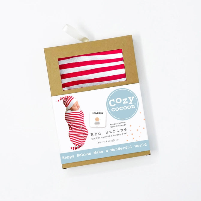 Cozy Cocoon Red Stripe Baby Swaddle