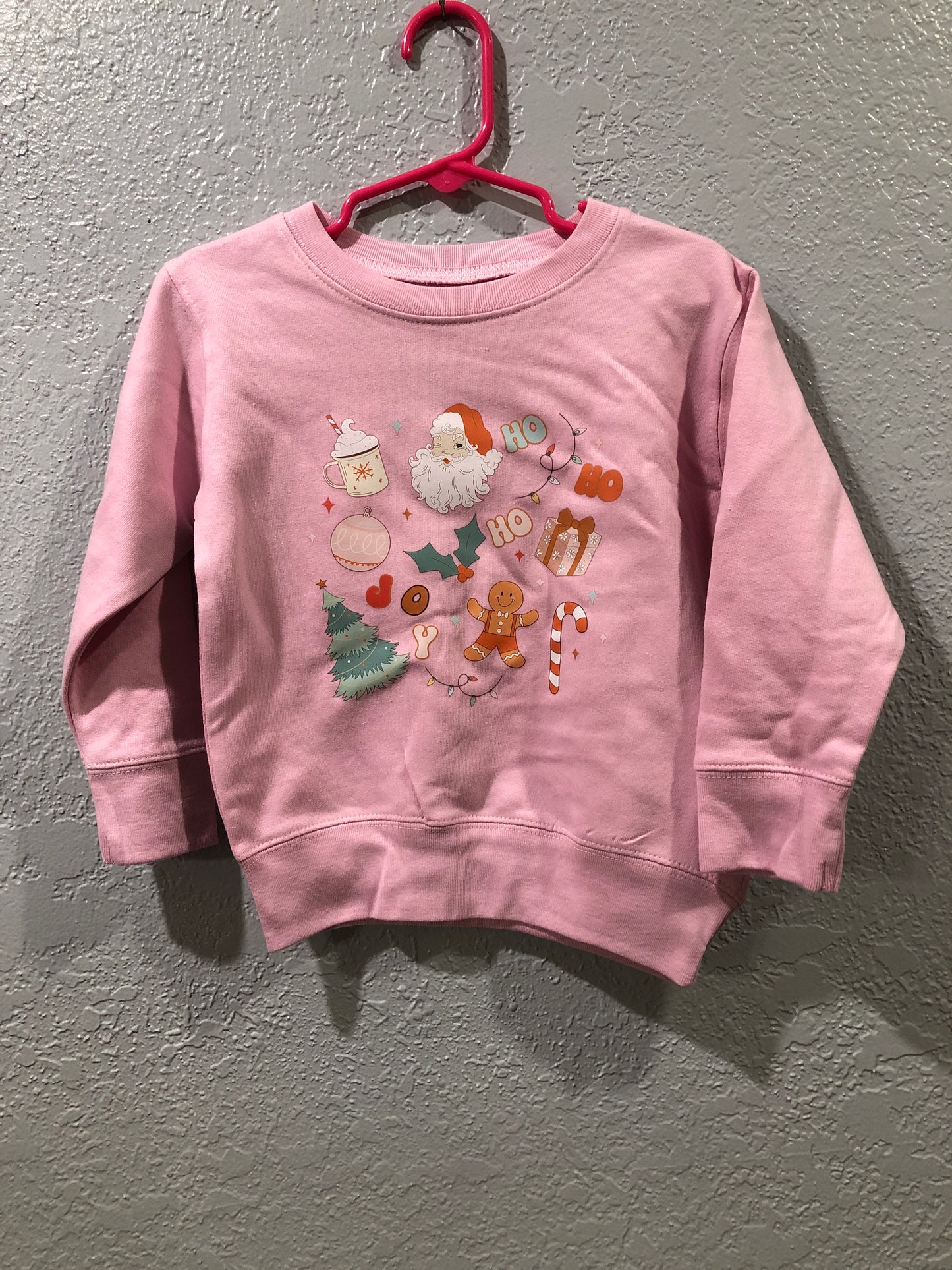 Girls Pink Ho Ho Ho Joy Sweatshirt by Sweet Wink