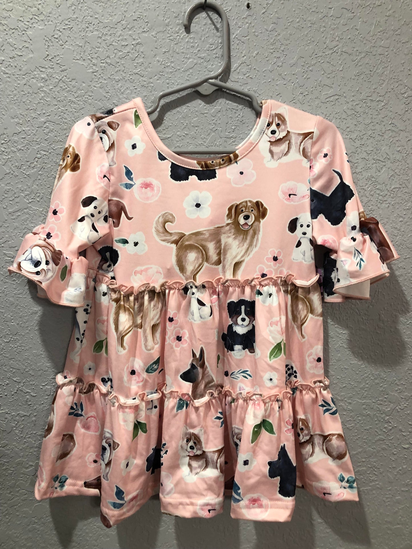 Girls Dog Tunic Top with Elbow Length Sleeves