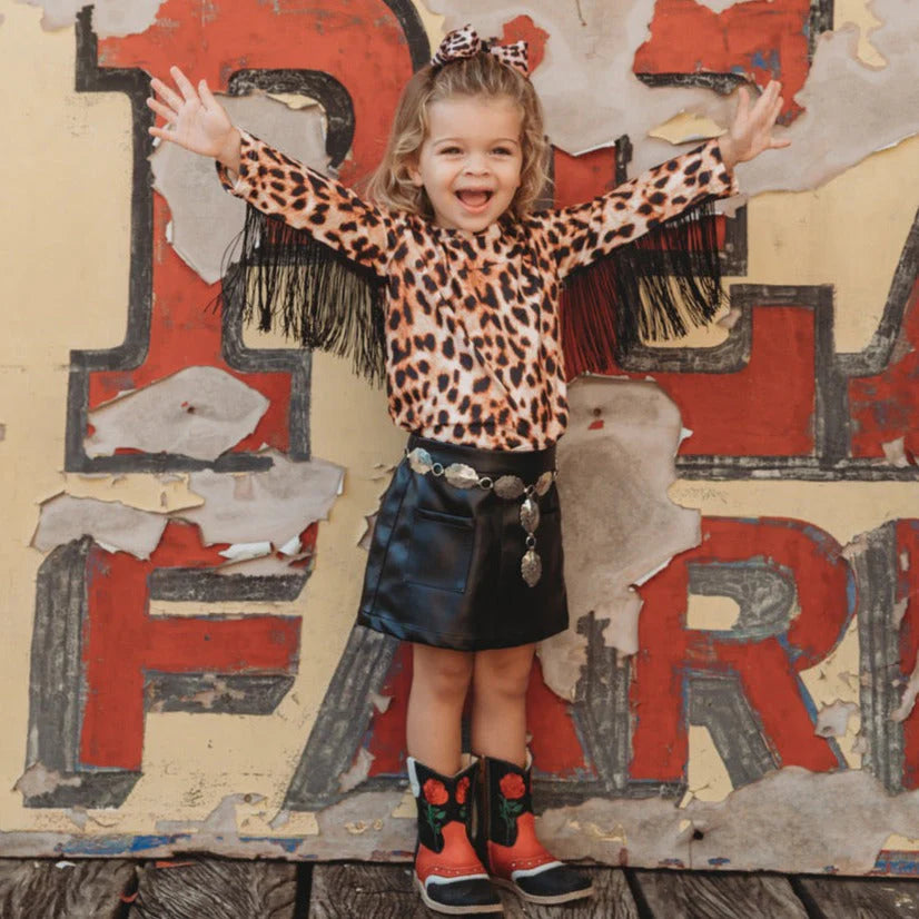 Girls Leopard Long Sleeve Top by Shea Baby