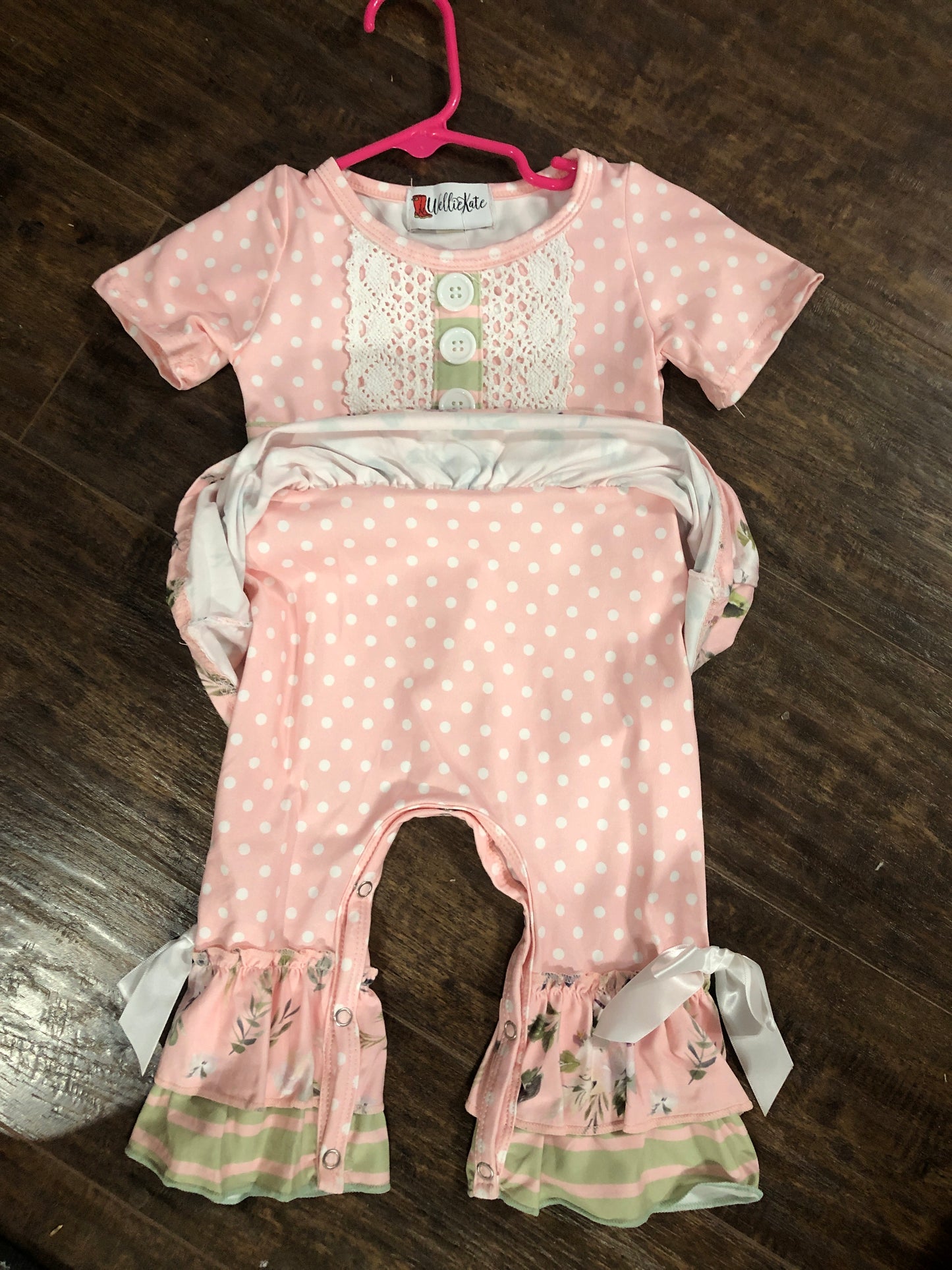 Girls Pink 1 Piece Dress w/Attached Pants by Wellie Kate