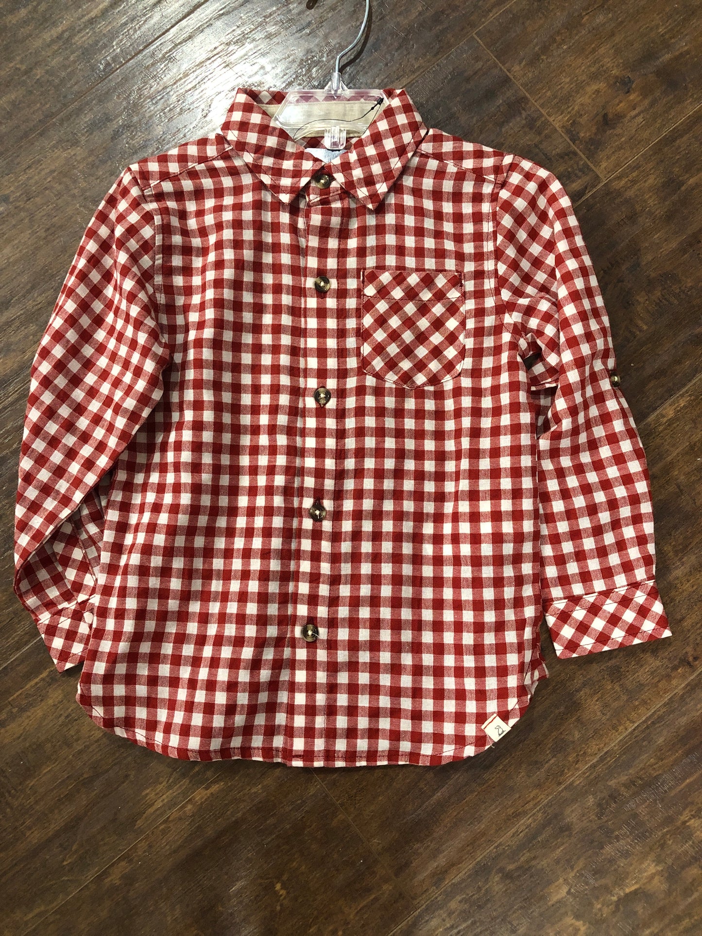 Boys Red/Cream Mini Check Onesie and Shirt by Me & Henry