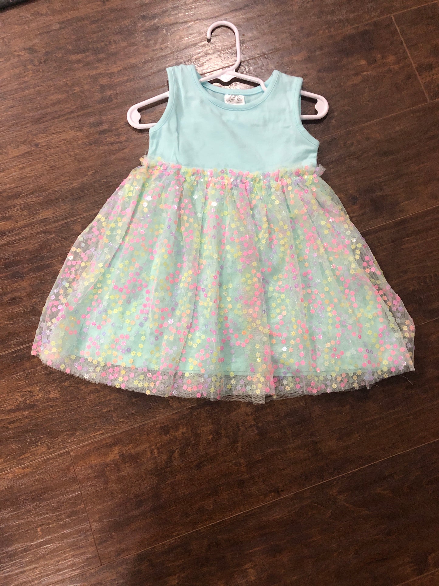 Girls Aqua Tank Confetti Tutu Dress by Sweet Wink