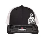 PVC 806 Ear Tag Area Code Richardson 112 Black/White Mesh Snapback Cap