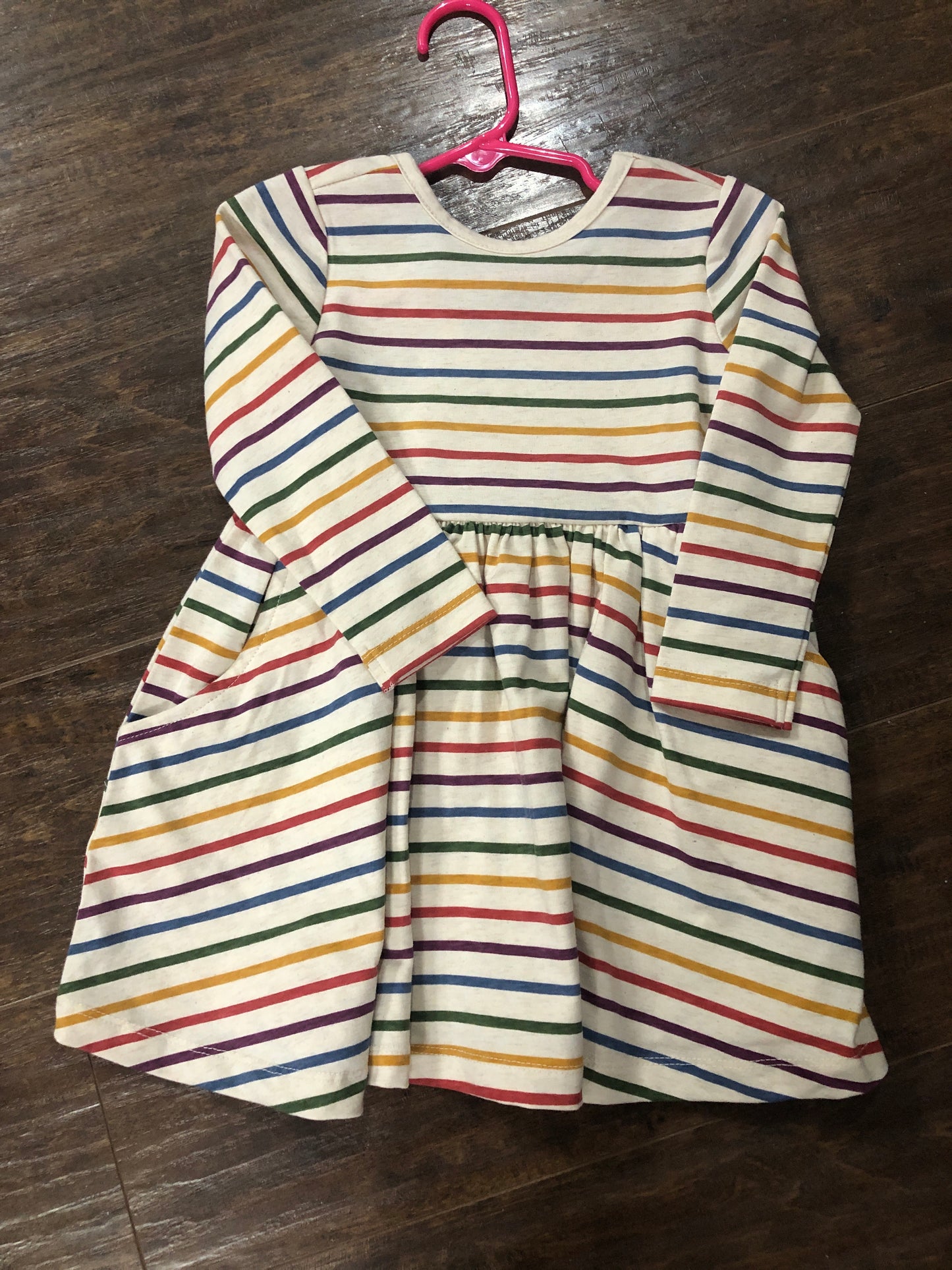 Girls Countryside Rainbow Stripe Bubble or Dress by RuffleButts