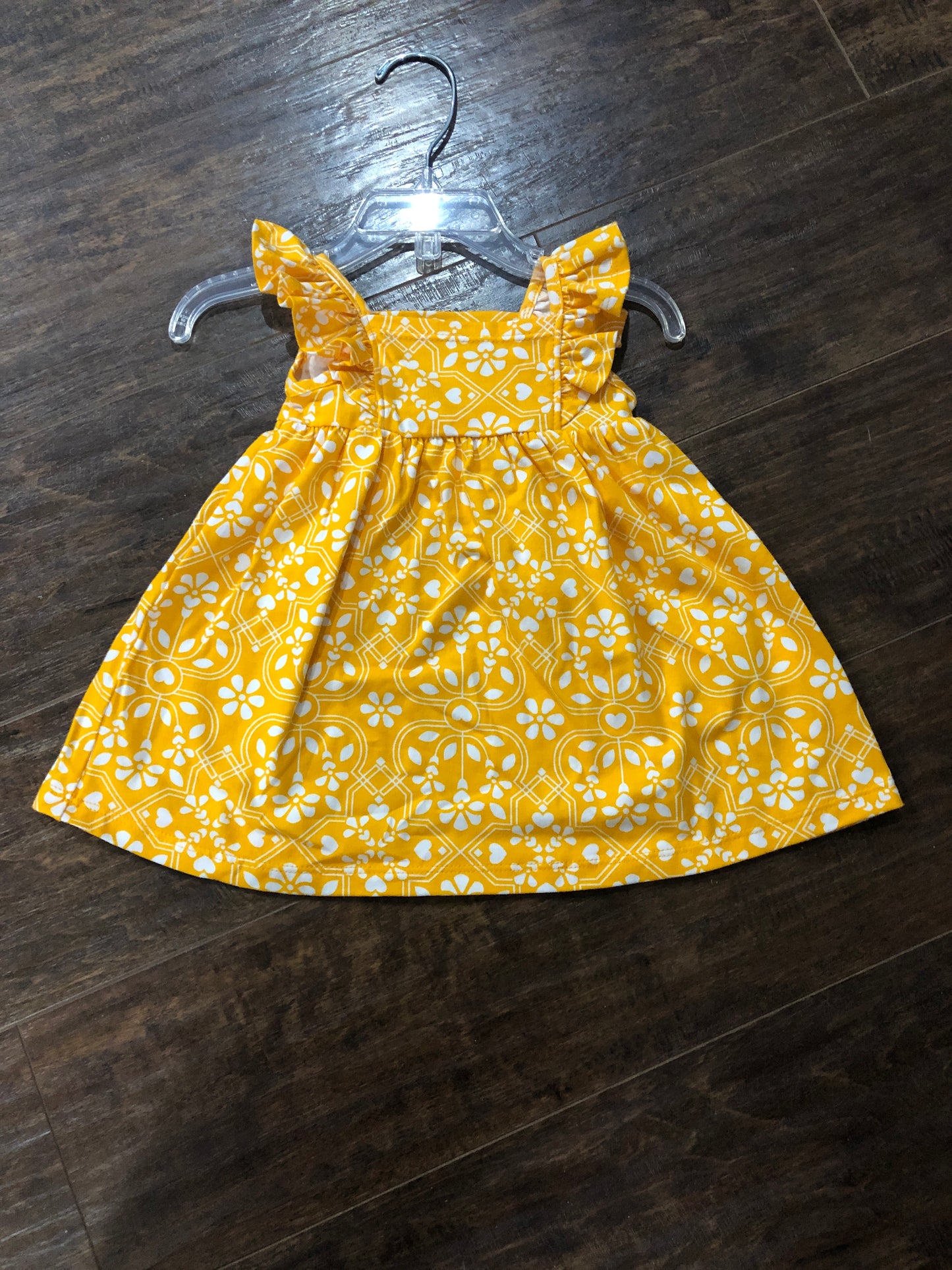 Girls Deep Yellow Floral Dress by Milon