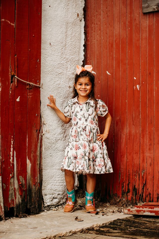 Girls Cactus Floral Flow Dress by Shea Baby