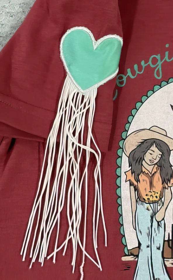 Girls Cowgirl at Heart Fringe Tee by Shea Baby