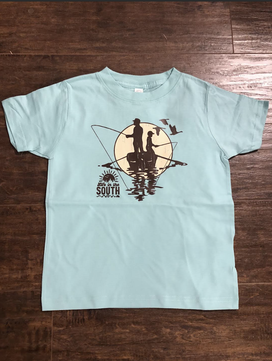 Boys Fishing Reflection SS T-Shirt by Life in the South