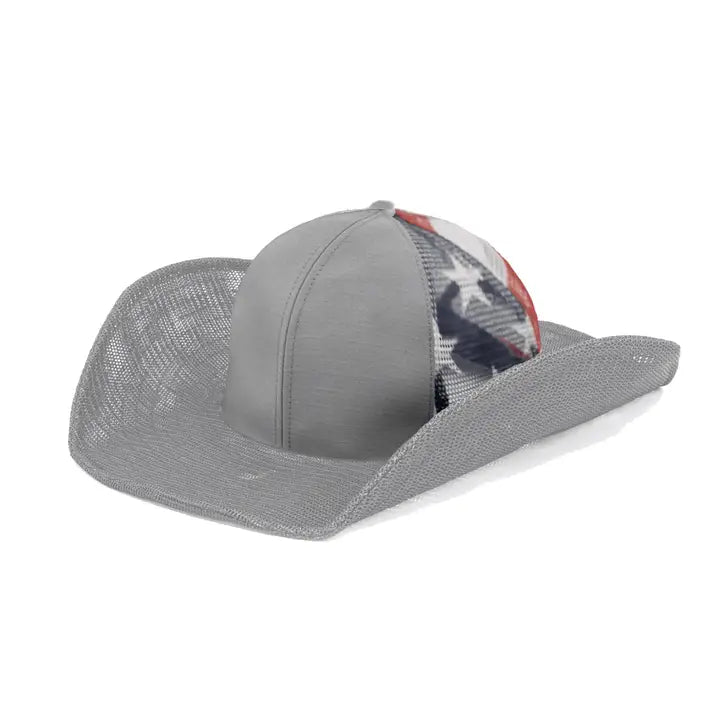 Gray Youth USA Mesh Cowboy Snapback