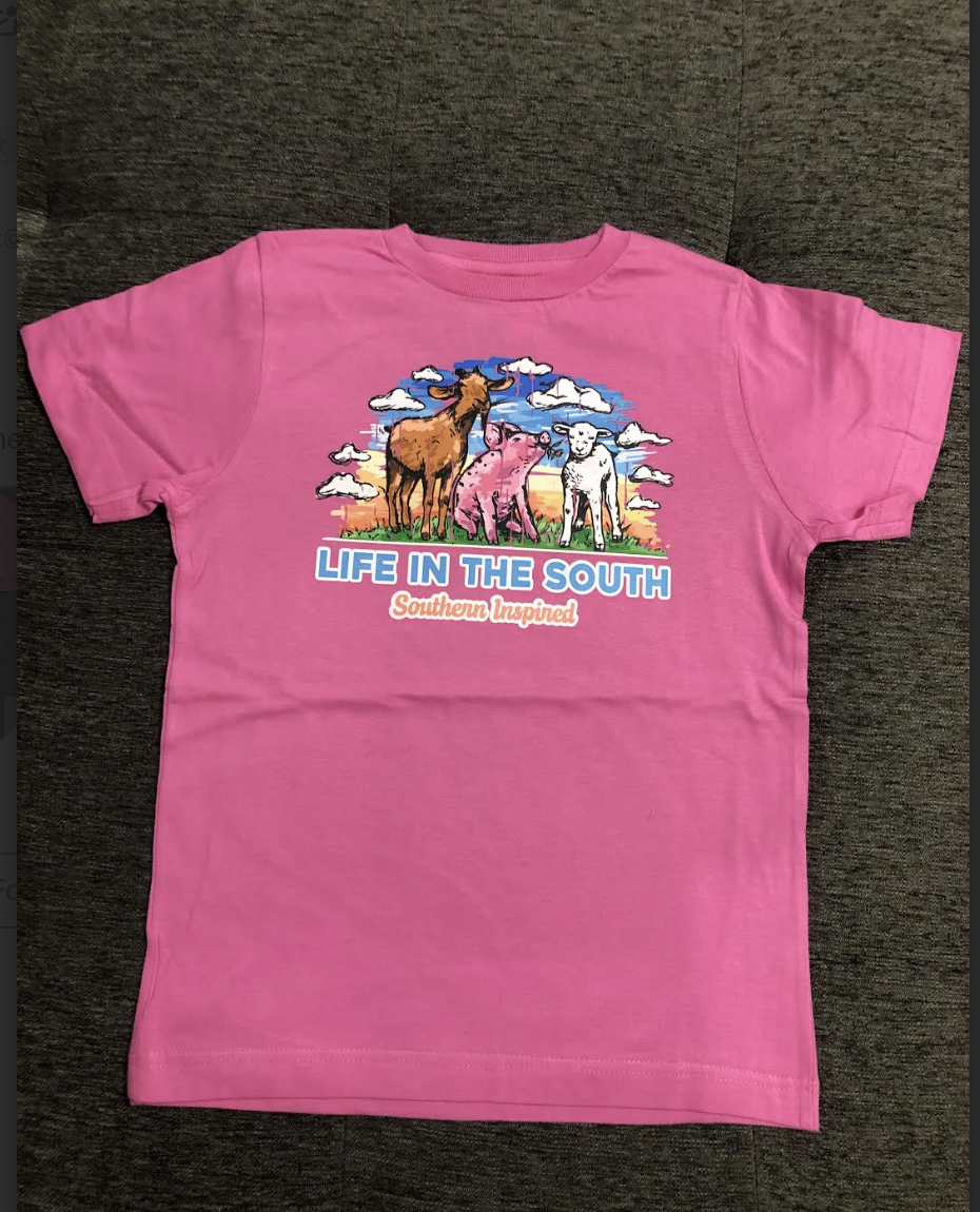 Girls Farm Animals SS T-Shirt by Life in the South
