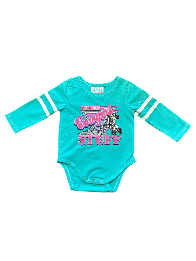 Girls Busy Doing Cowgirl Stuff L/S Onesie or Tee by Shea Baby