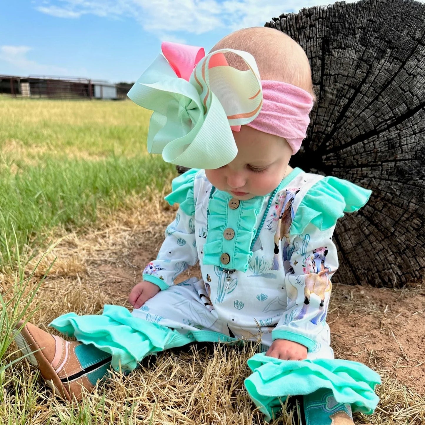 Girls Teepee Long Sleeve Romper by Shea Baby